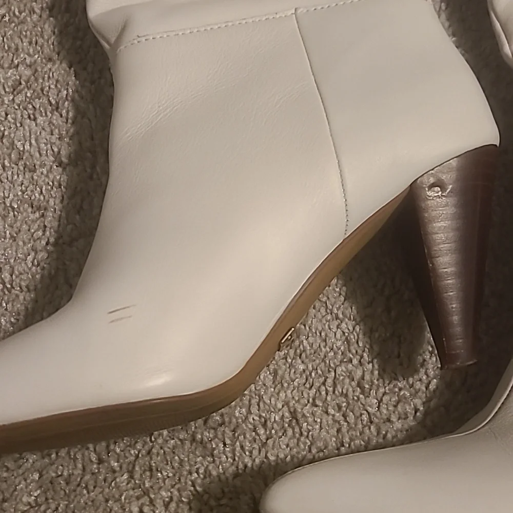 GUC Kensie Kalani Ivory Leather Knee High Boots Soft Slouchy Women's Sz 8M - Picture 5 of 10
